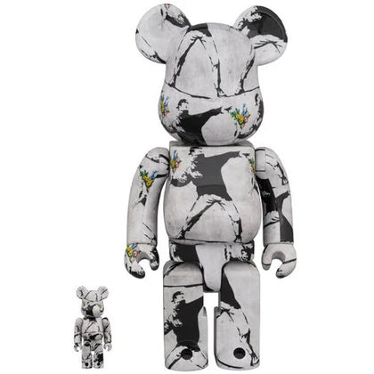 400% + 100% Bearbrick Banksy Flower Bomber
