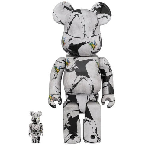 400% + 100% Bearbrick Banksy Flower Bomber