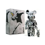 400% + 100% Bearbrick Banksy Flower Bomber