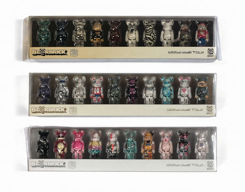 MEDICOM x WORLD WIDE TOUR Be@rbrick 100 % / BWWT Series (3 boites) - 2004