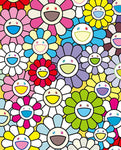 Takashi Murakami - A little flower painting : Yellow, white and purple flowers Cadre Art