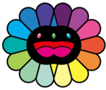 Takashi Murakami - Double Face Multicolore fond noir