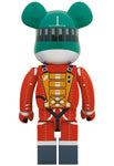 1000% BEARBRICK L'ODYSSEE DE L'ESPACE CASQUE VERT ET COMBINAISON SPATIALE ORANGE