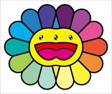 Takashi Murakami - Double Face Multicolore fond jaune Cadre Art